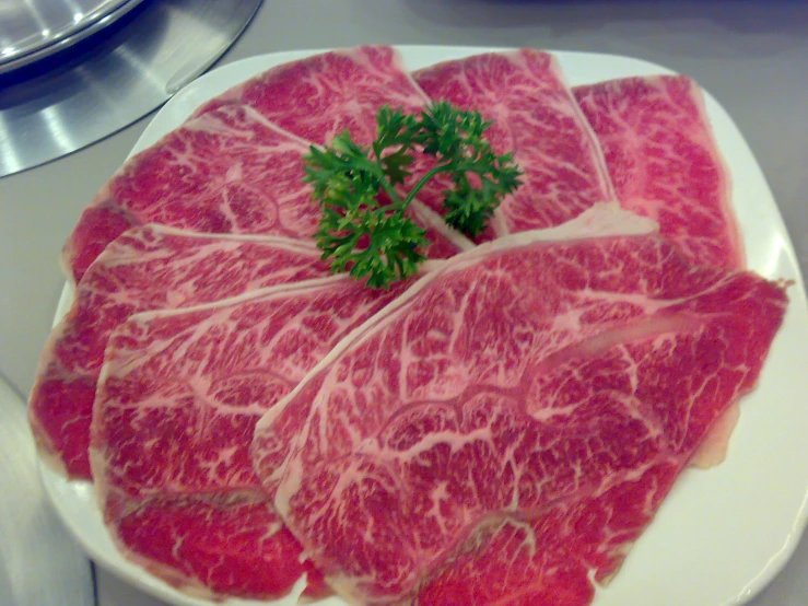 a piece of raw beef on a plate