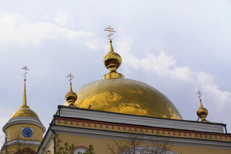 the top of a church in an urban area