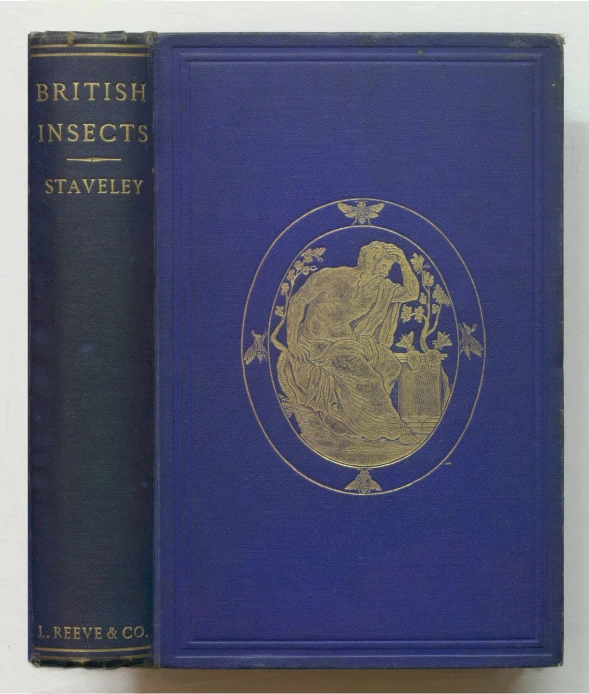 an antique book with a gold and blue cover