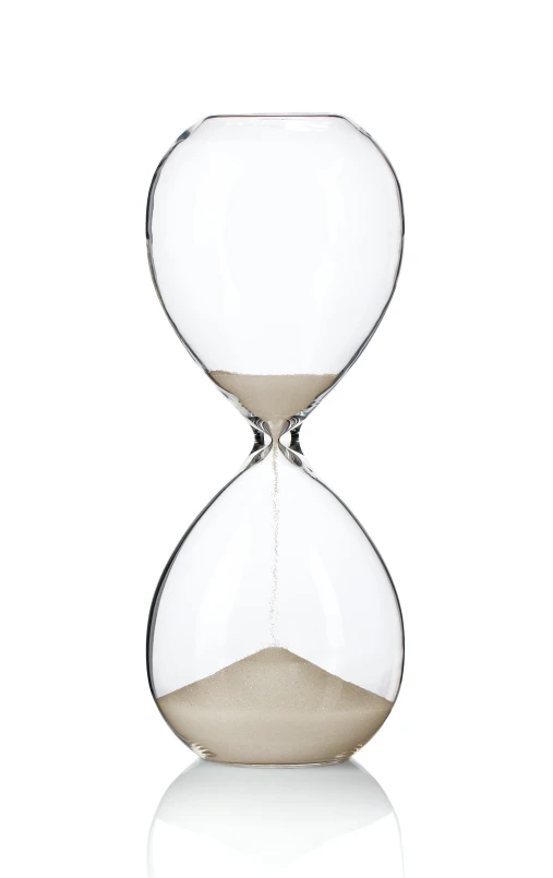 sand flowing through an hourglass that appears to be running out of time