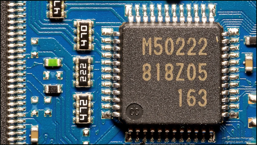 an electronic chip showing numbers on it