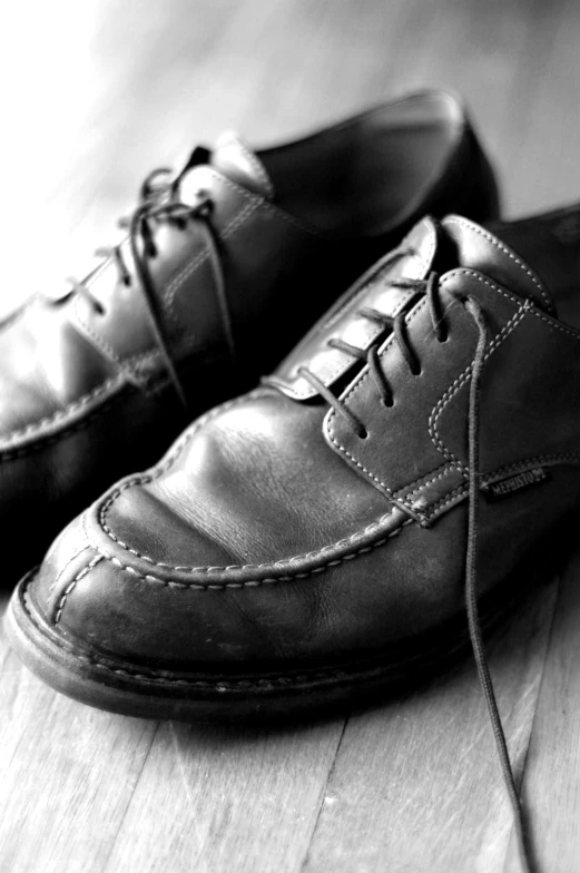 a pair of black shoes on the floor