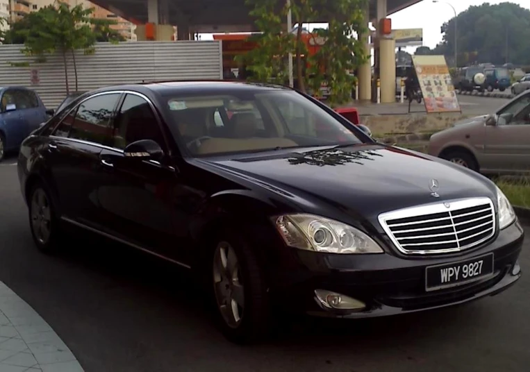 a luxury car parked on the side of the road