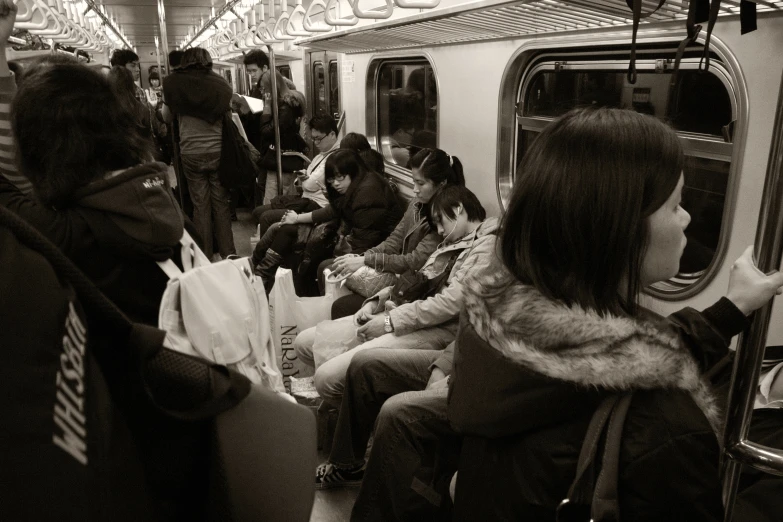 people are riding the subway together