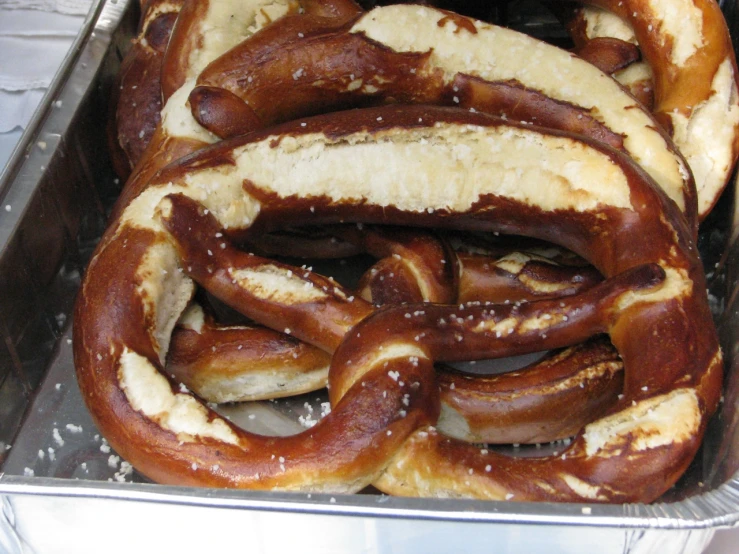 there is some dough in a baking tray