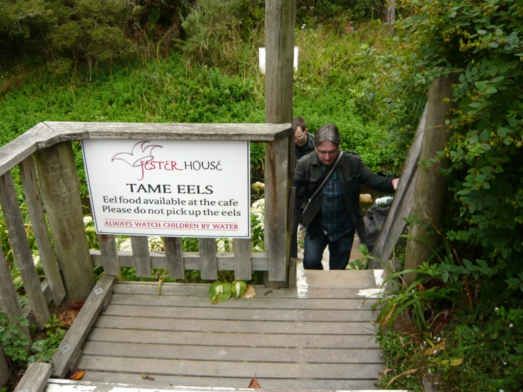 a person entering a small area of land