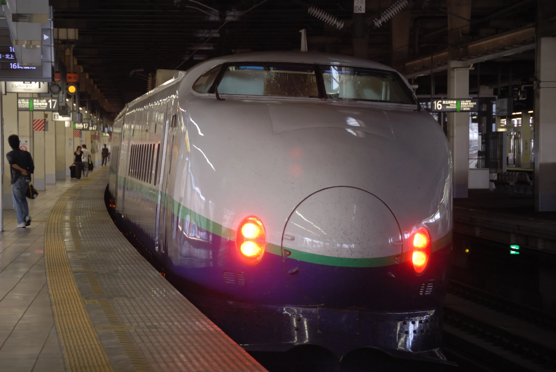 train stopped at the train station during the night