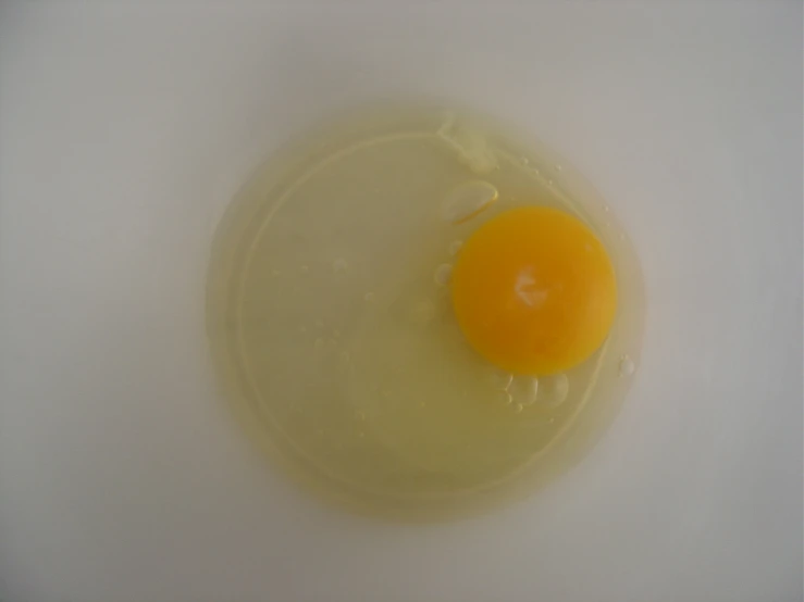 an egg sitting inside of a pan on top of a table