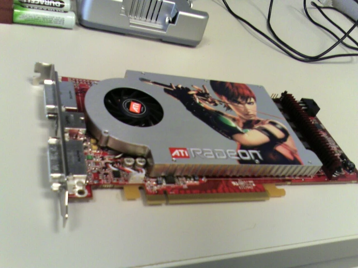 a graphic card on top of a device