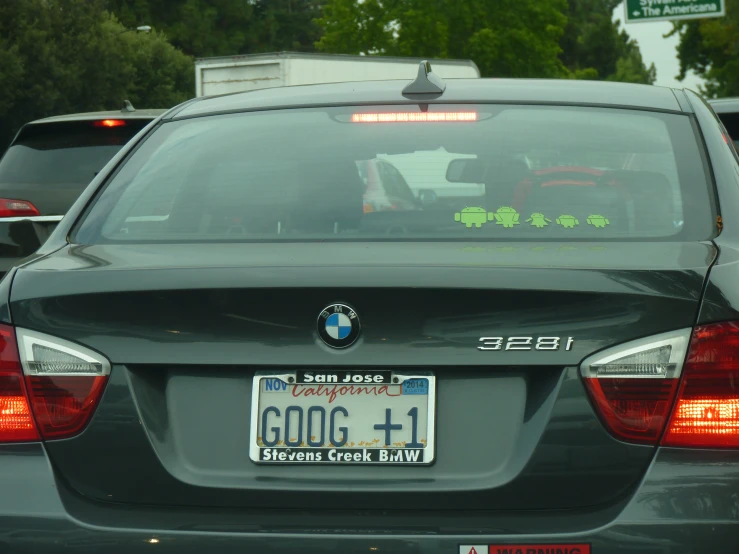 a bmw with a license plate that says happy birthday