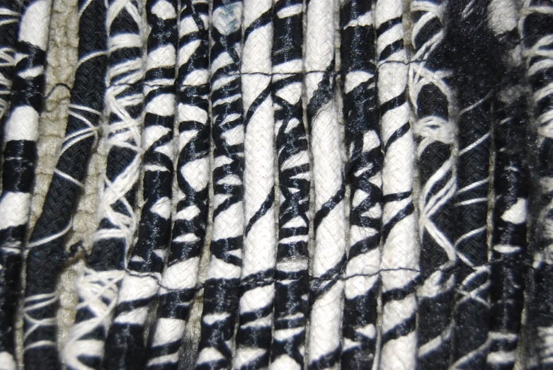 black and white knit material is displayed in this picture