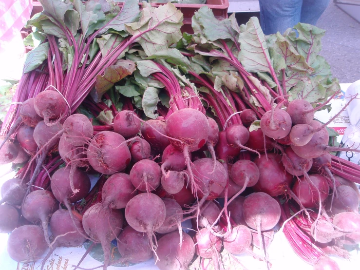 a group of radishes are sitting on a table