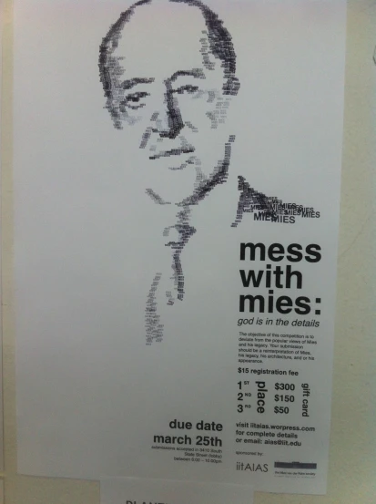 a newspaper ad that has a portrait of a man