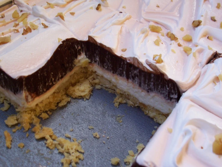 a cake that has been cut in half and is sitting on a table