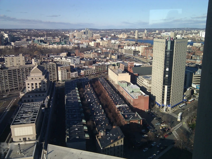 a view of the city from a building at 10 o'clock