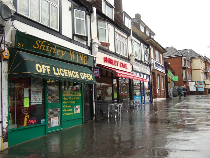 there are many shops in the middle of this street