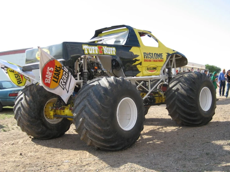 a large monster truck on two big tires