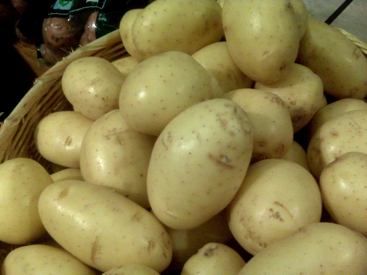 some small potatoes in a basket