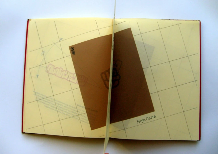 the opened book is shown with a brown and white pattern