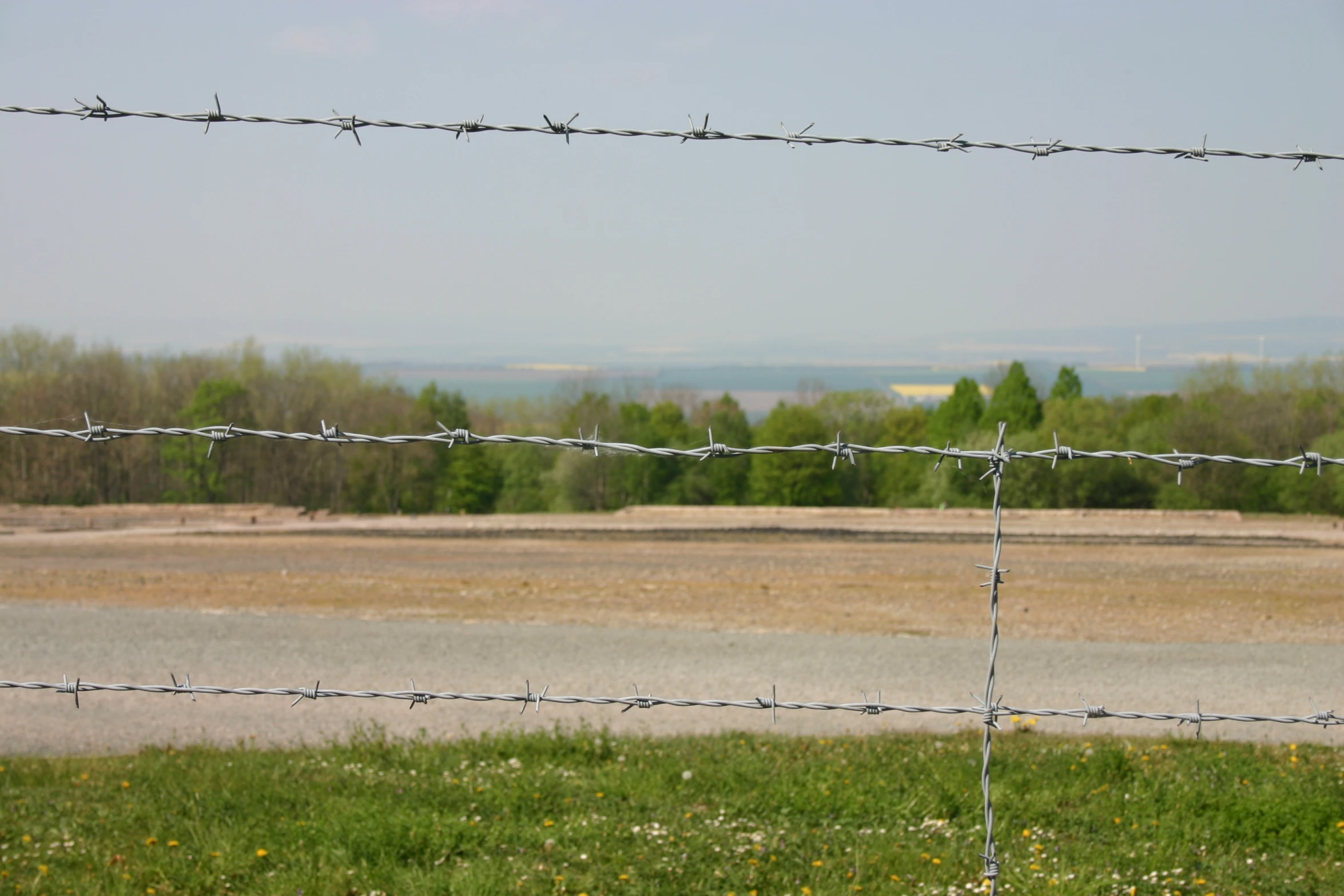 a view of the distance of an empty field