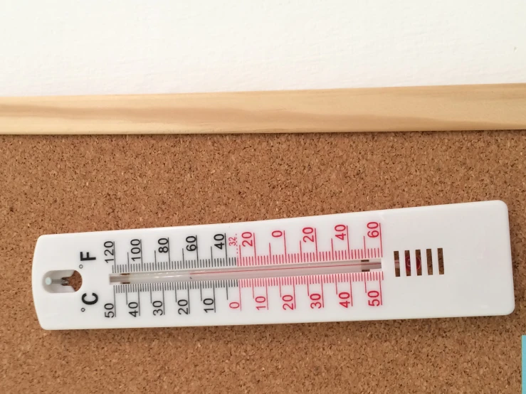 a thermometer on a door for some temperature