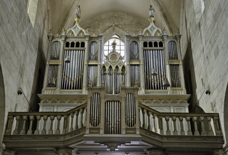 a close - up of an organ inside a cathedral