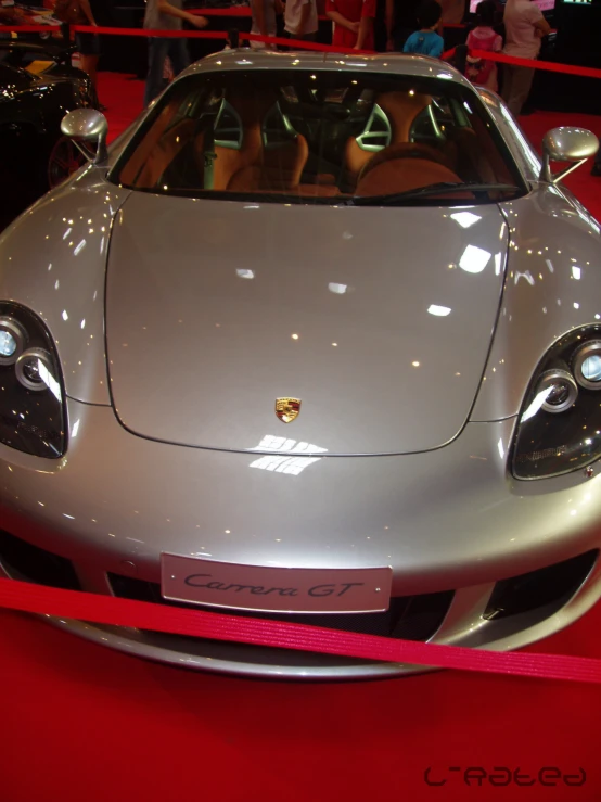 an automobile car on display at an auto show