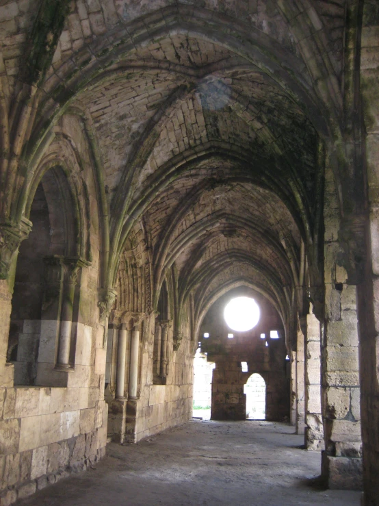 an old cathedral has arched arches and windows