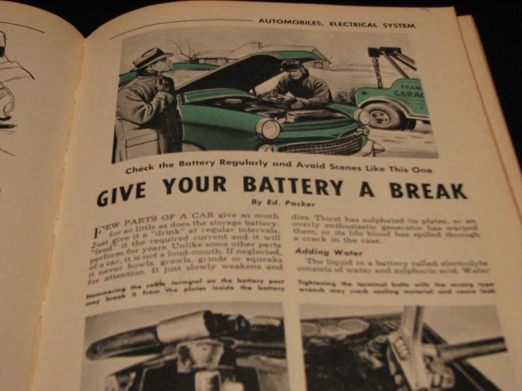 an old car in its manual from 1950 or later