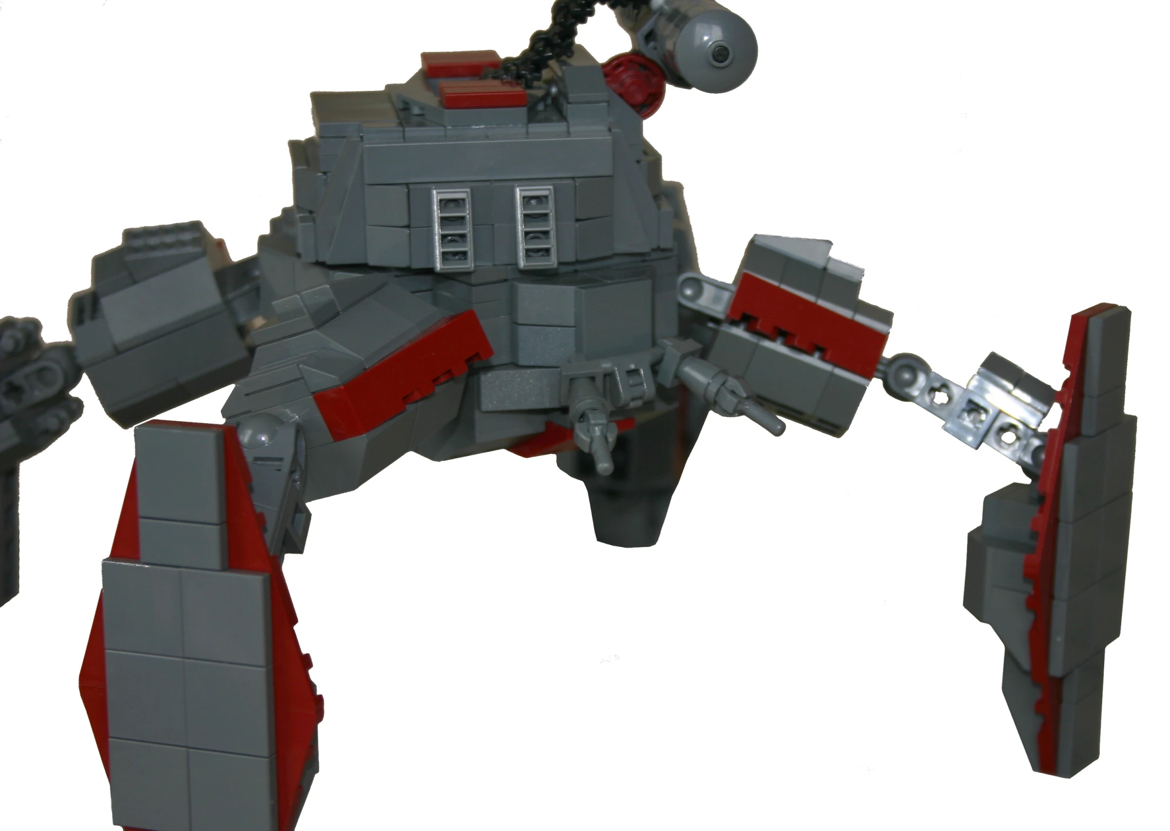 a lego space battler with a turret and multiple levels