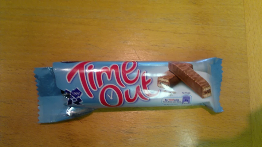 a candy bar that says time out