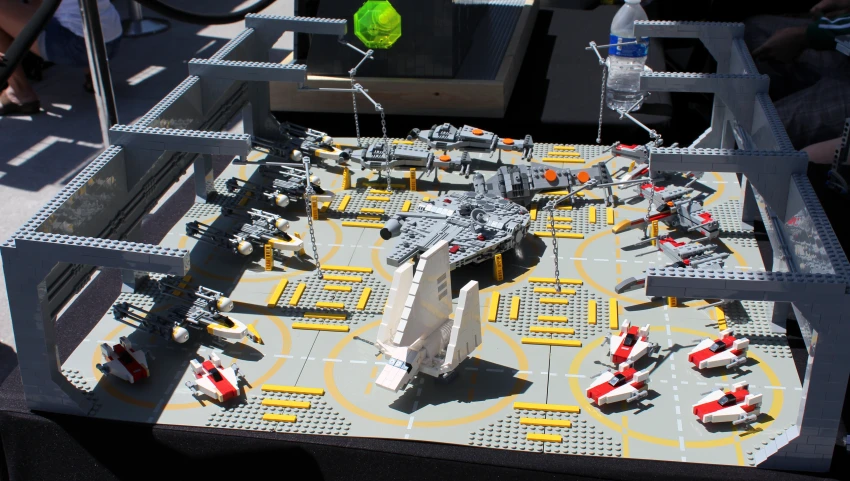 a model is of a space station as seen from above