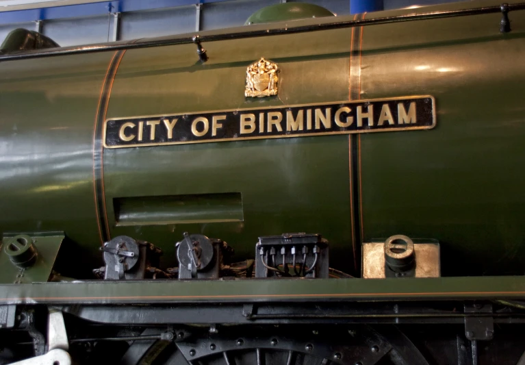 an image of the city of birmingham on a locomotive