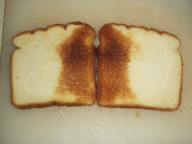 two pieces of bread that are toasted together