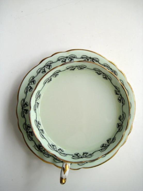 three plates sitting next to each other on a white surface