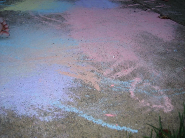 chalk - based pograph of a bicycle in the ground