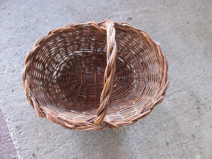 a close up of a basket that is on the floor