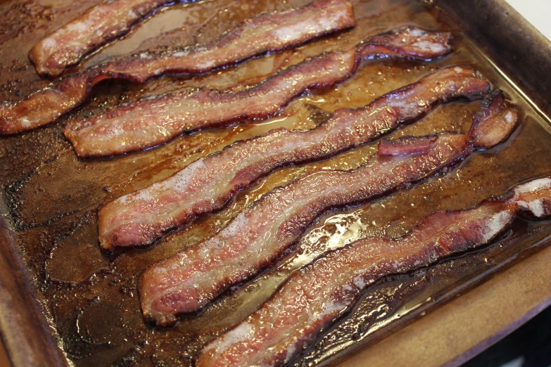 there is only one piece of bacon in the pan