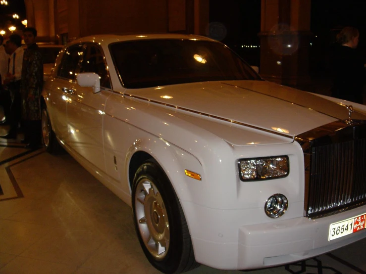 a rolls royce wedding car is displayed