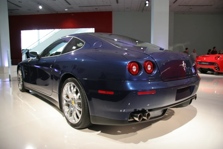 a car is on display at the showroom