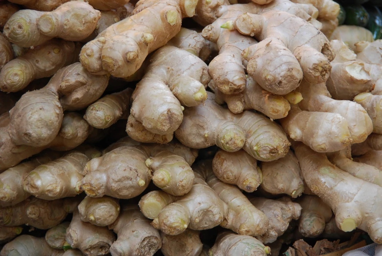 this is a picture of a pile of ginger root