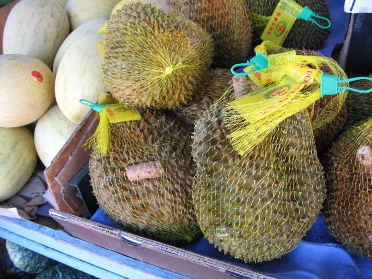 many different types of fruits with price tags on them