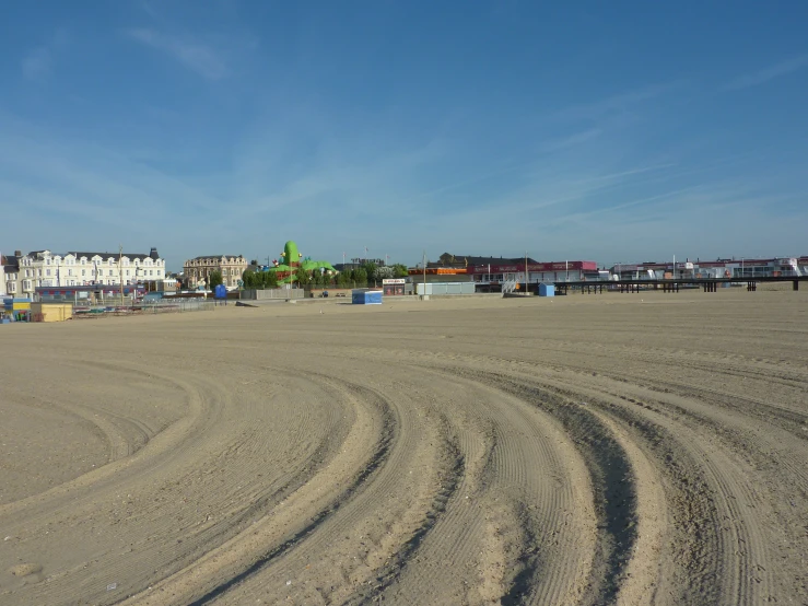 the beach is empty and no people in it