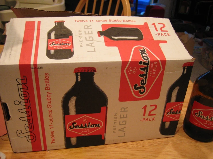 a big white box on the table with bottles of beer