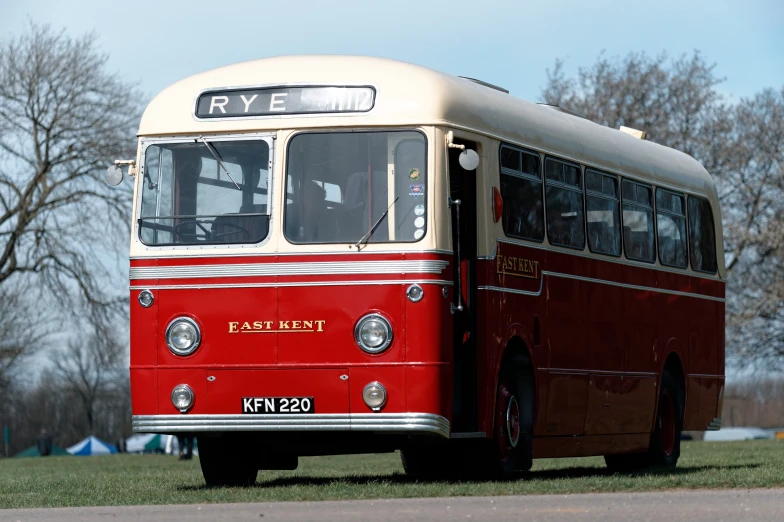 the old bus is on display at the event