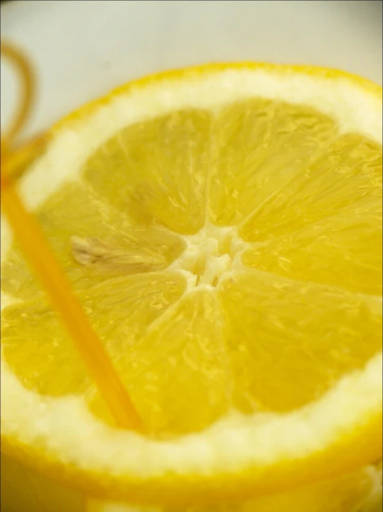 the lemon is sliced and ready to eat