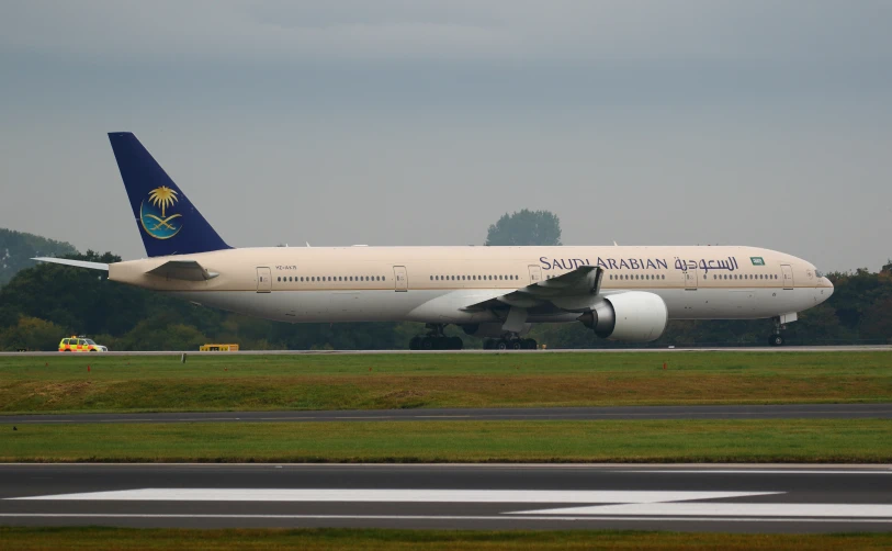 a large commercial airliner is on the runway