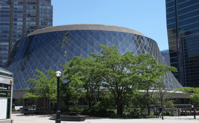 the view of a building from across the street