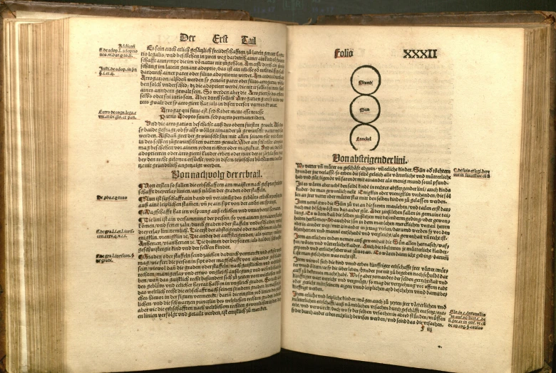 a large book containing an illustrated text