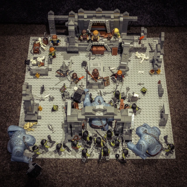 a large lego model of a battle scene